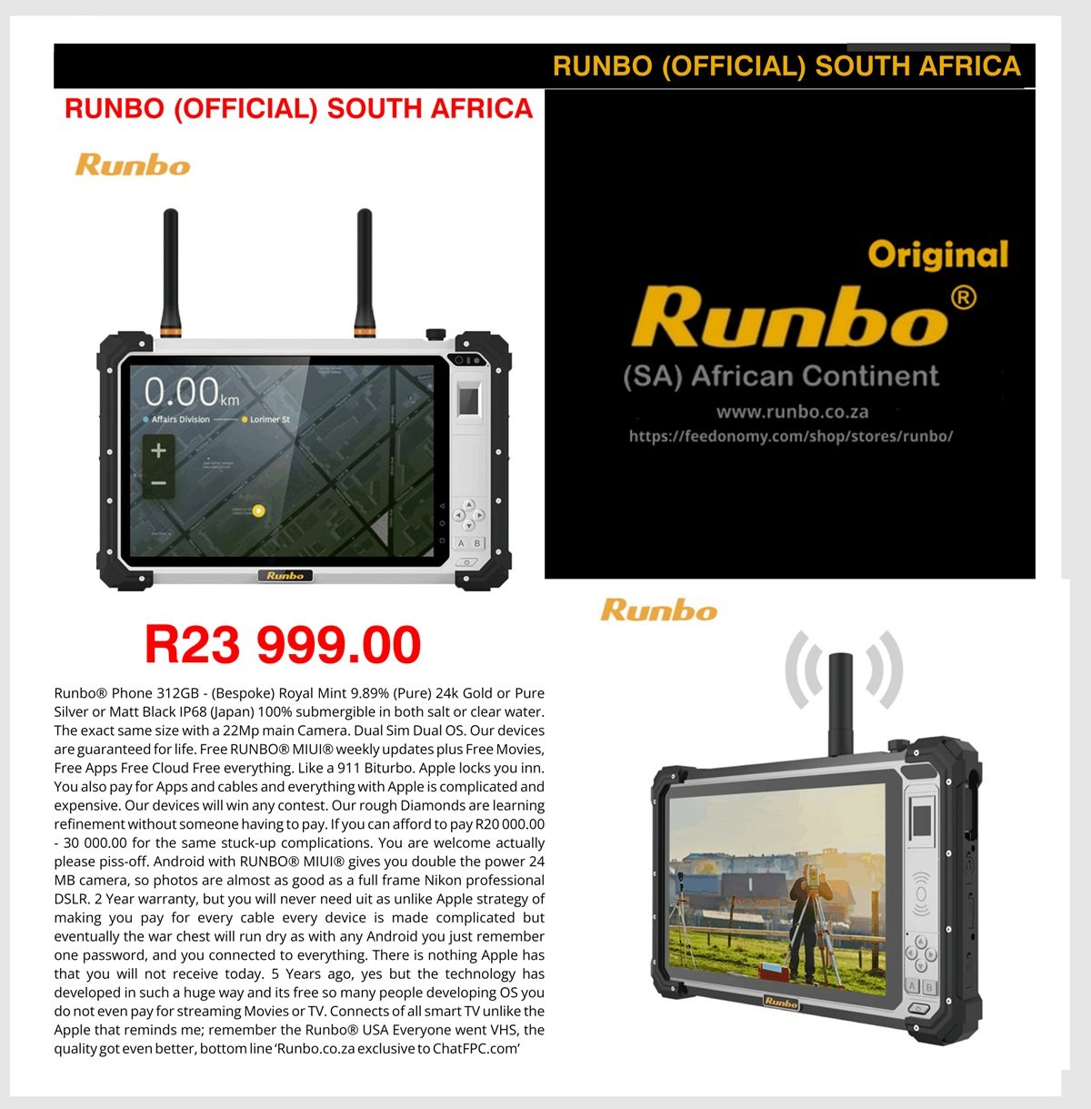 Runbo®Rugged Devices based in South Africa